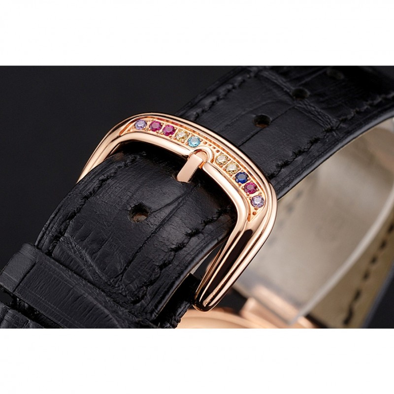 Franck Muller Double Mistery 4 Saisons Black Dial Rose Gold Case Black Leather Strap-5