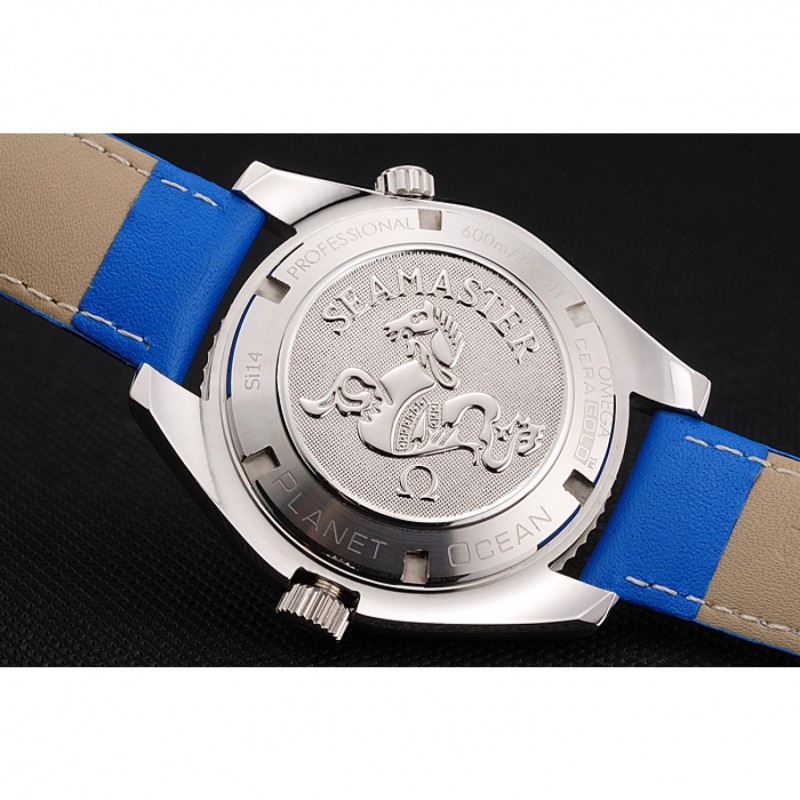 Omega Seamaster Planet Ocean Blue Dial Blue Leatherl Bracelet 622538-7