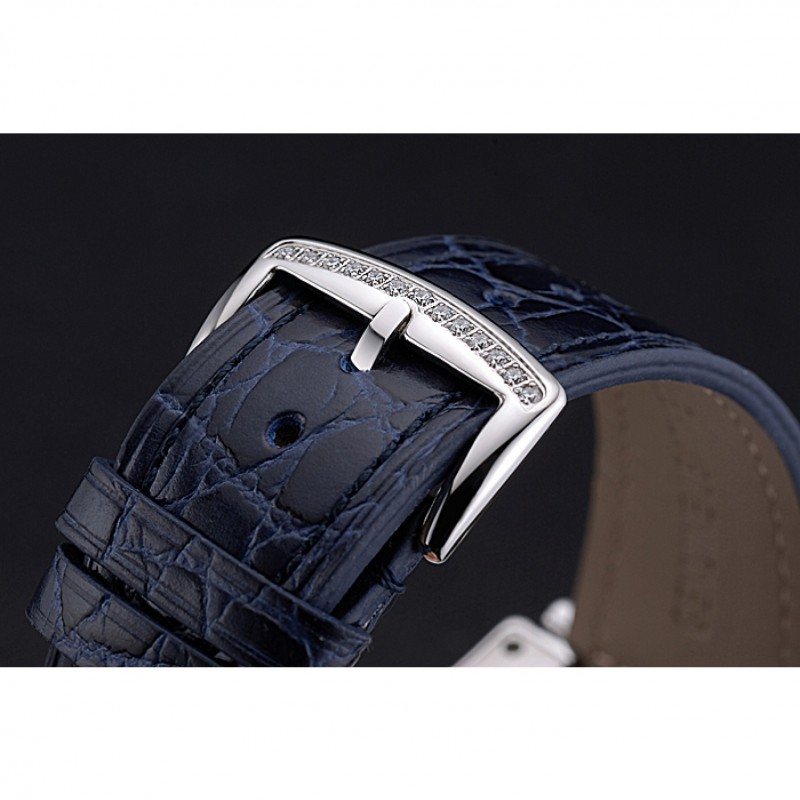 High Quality Replica Watches Franck Muller Master Square Color Dreams Diamonds Dial Diamonds Case Blue Leather Strap 622359-4