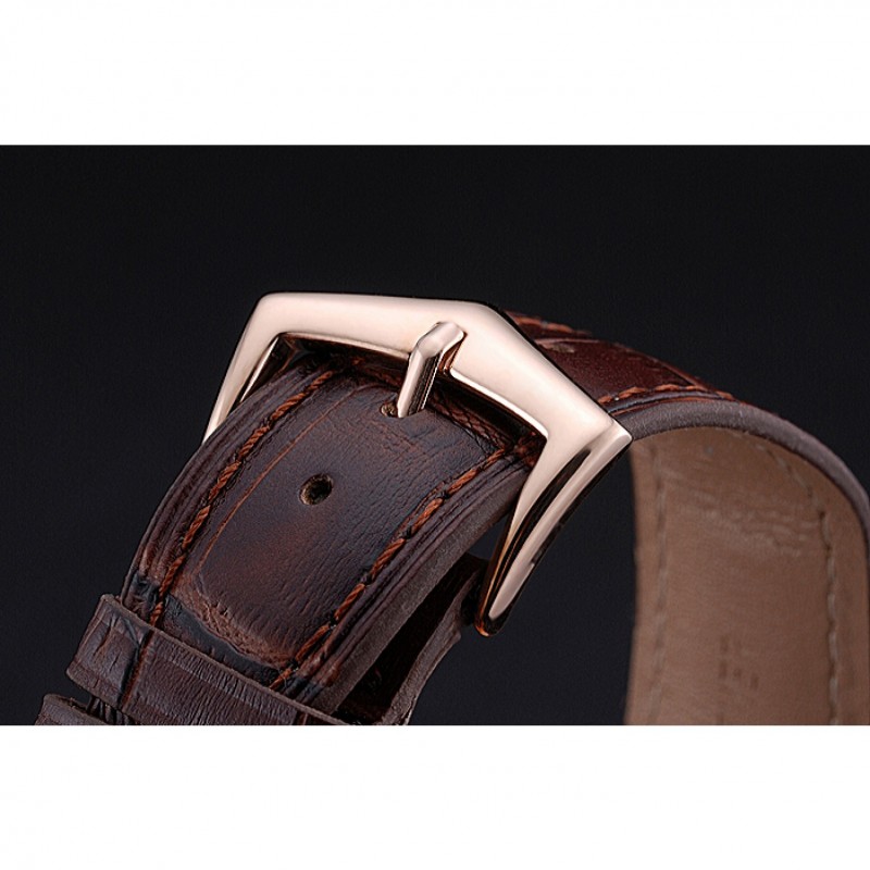 Patek Philippe Grand Complications Gold Case White Dial Roman Numerals Brown Leather Bracelet 622253-5