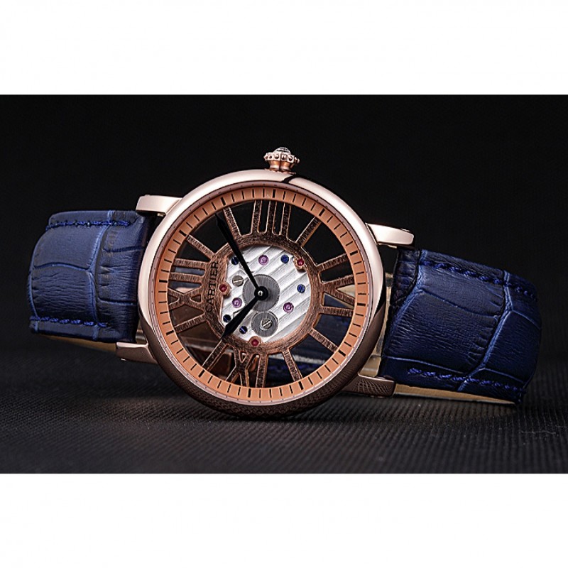 Cheap Cartier Rotonde Skeleton Flying Tourbillon Blue 621965-4