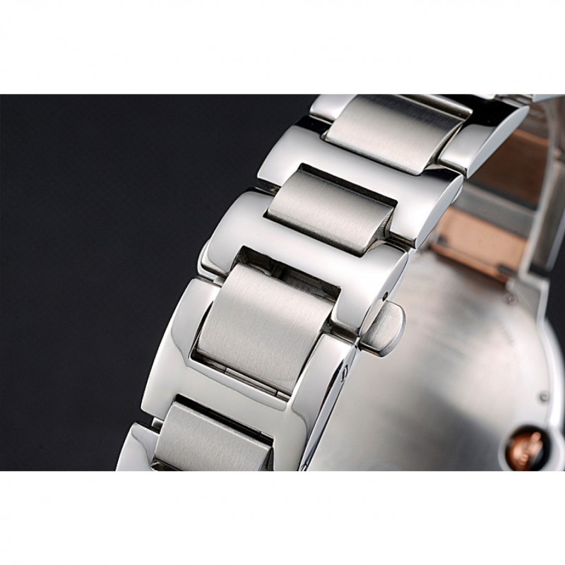 Swiss Cartier Ballon Bleu 42mm Silver Dial Stainless Steel Case Two Tone Rose Gold Bracelet 622875-5