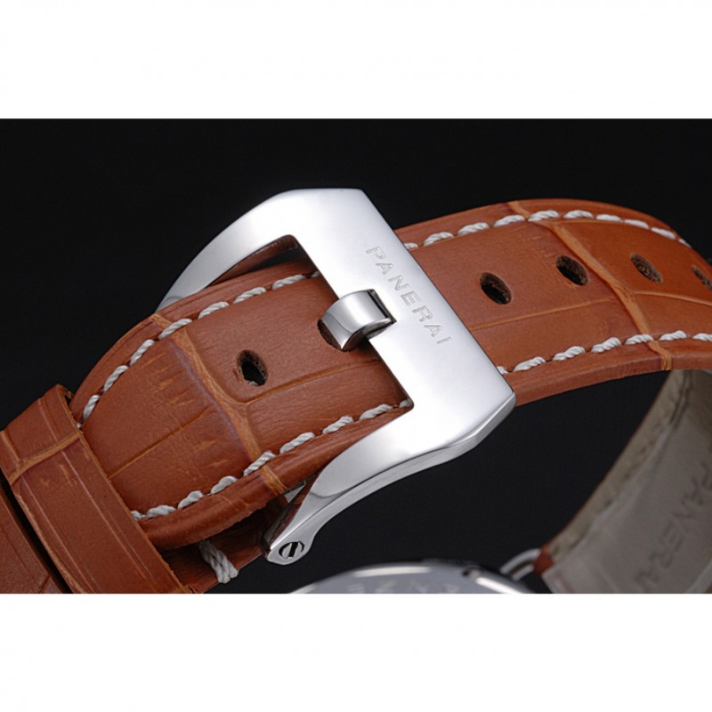 Panerai Radiomir Stainless Steel Bezel Cognac Leather Bracelet 622327-5
