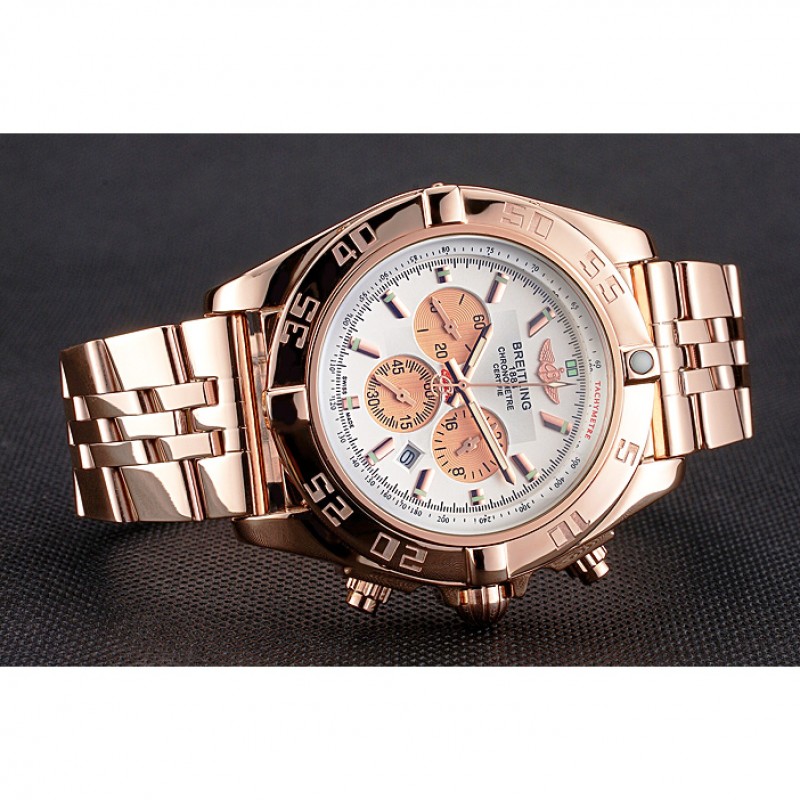 Breitling Chronomat 44 White Dial Rose Gold Bracelet 622518-4