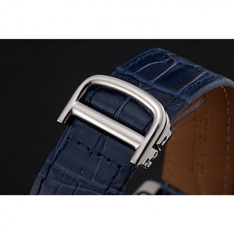 Cartier Tank MC White Dial Stainless Steel Case Blue Leather Strap 622575-8