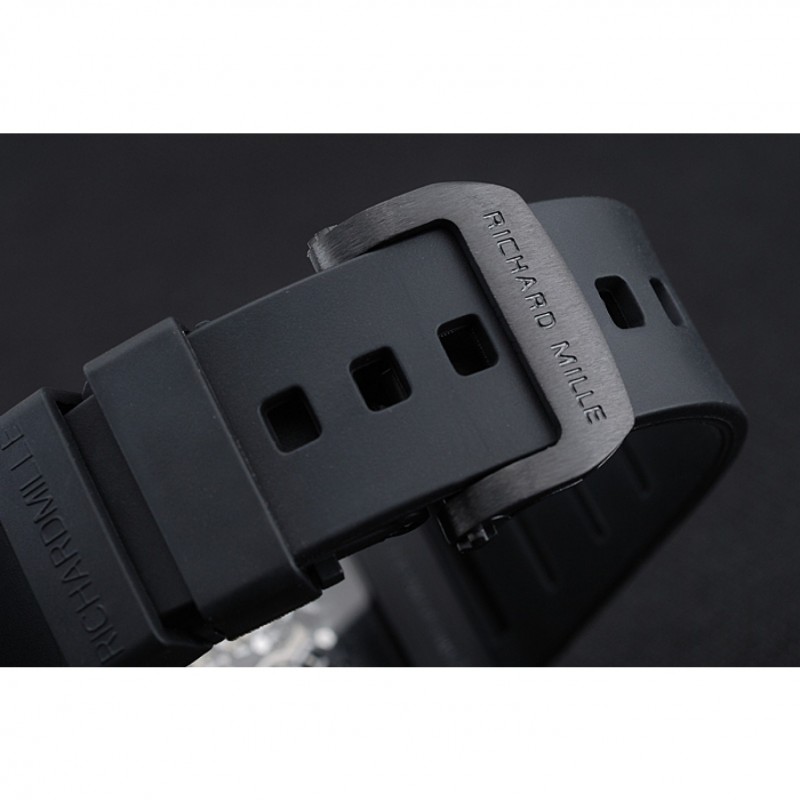 High Quality Richard Mille RM 055 Bubba Watson Black Case Black Rubber Bracelet 1454199-6