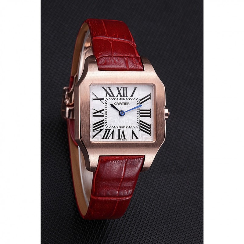 Cartier Santos 100 Polished Rose Gold Bezel 621919-2