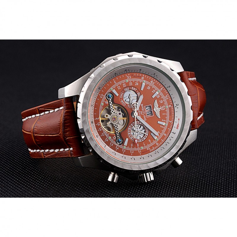 Breitling Bentley Mulliner Tourbillon Brown Dial Stainless Steel Case Brown Leather Strap 622727-4