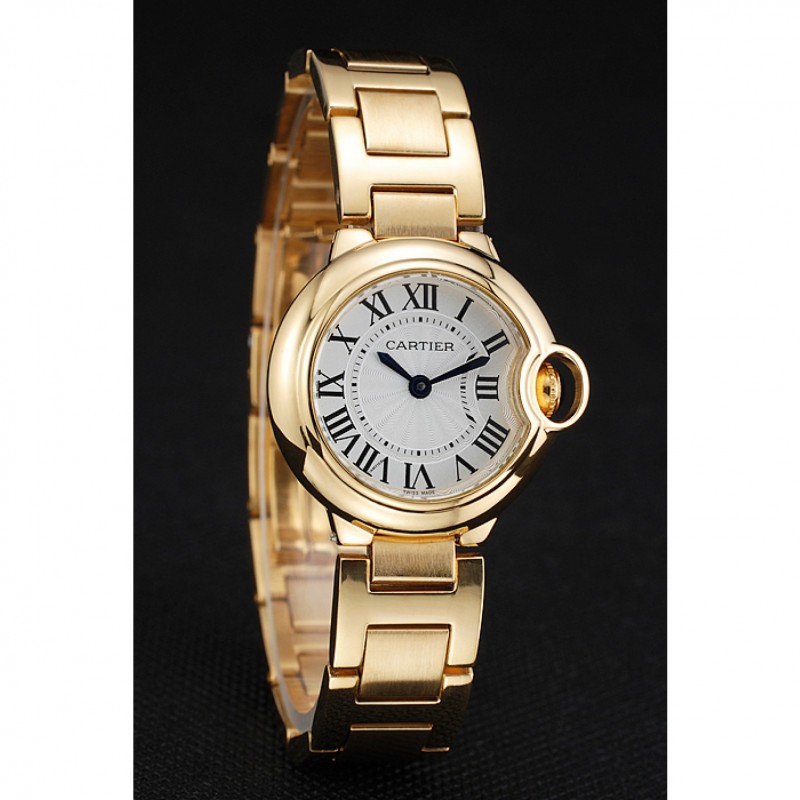 SS Cartier Ballon Bleu White Dial Yellow Gold Stainless Steel Bracelet 1454191-2