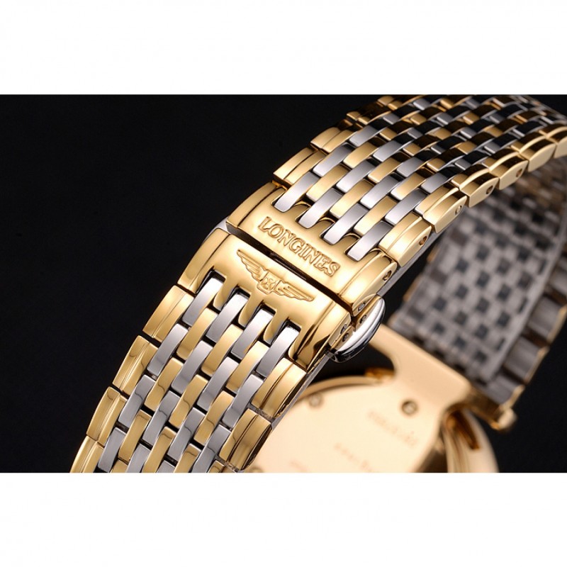 SS Replica Watches Longines La Grande Classique Two Tone Band Black Dial Homme 622097-5