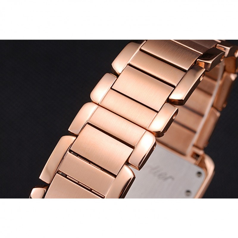 AAA Cartier Tank Anglaise 30mm White Dial Diamonds Rose Gold Case Rose Gold Bracelet-4