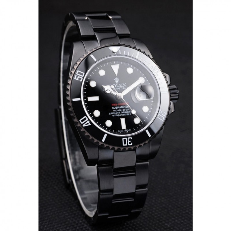 Rolex Swiss Submariner Pro-Hunter Black Steel Strap Black Dial-2