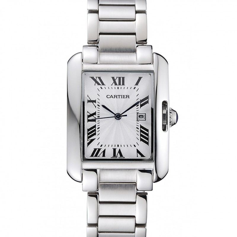 High Quality Cartier Tank Anglaise 30mm White Dial Stainless Steel Case And Bracelet-0