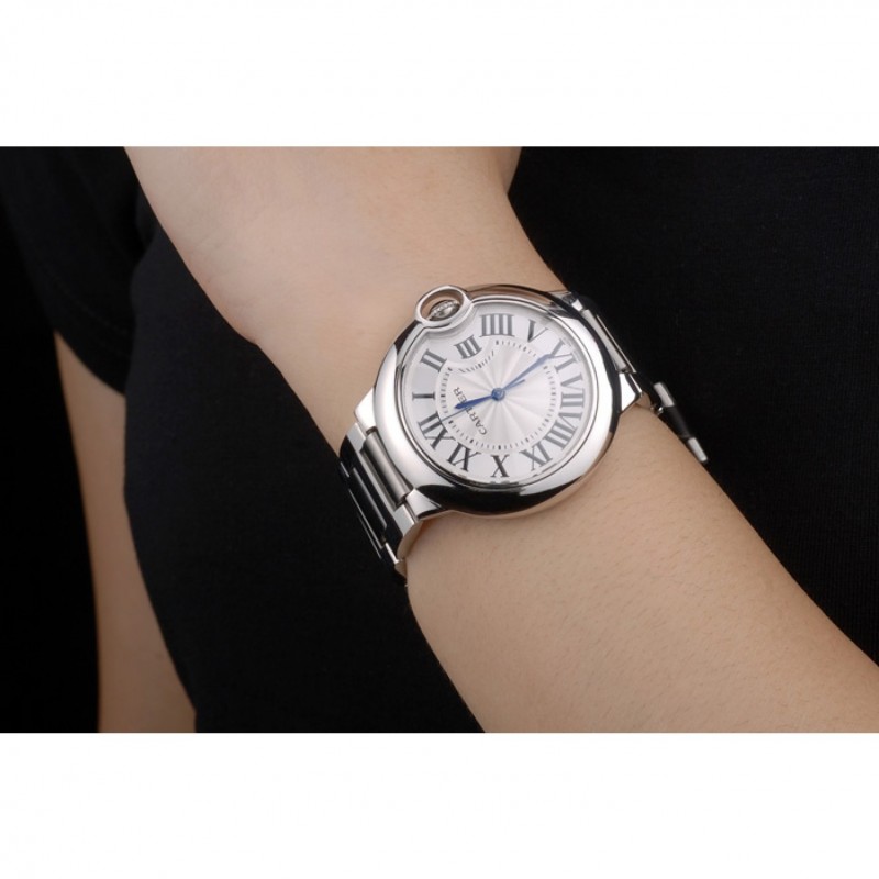 AAA Replica Watches Cartier Ballon Bleu 38mm White Dial Stainless Steel Case Two Tone Silver Bracelet-8