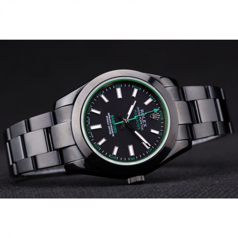 Rolex Milgaus Bamford Ion Plated Stainless Steel Bezel Black Dial 7476-3