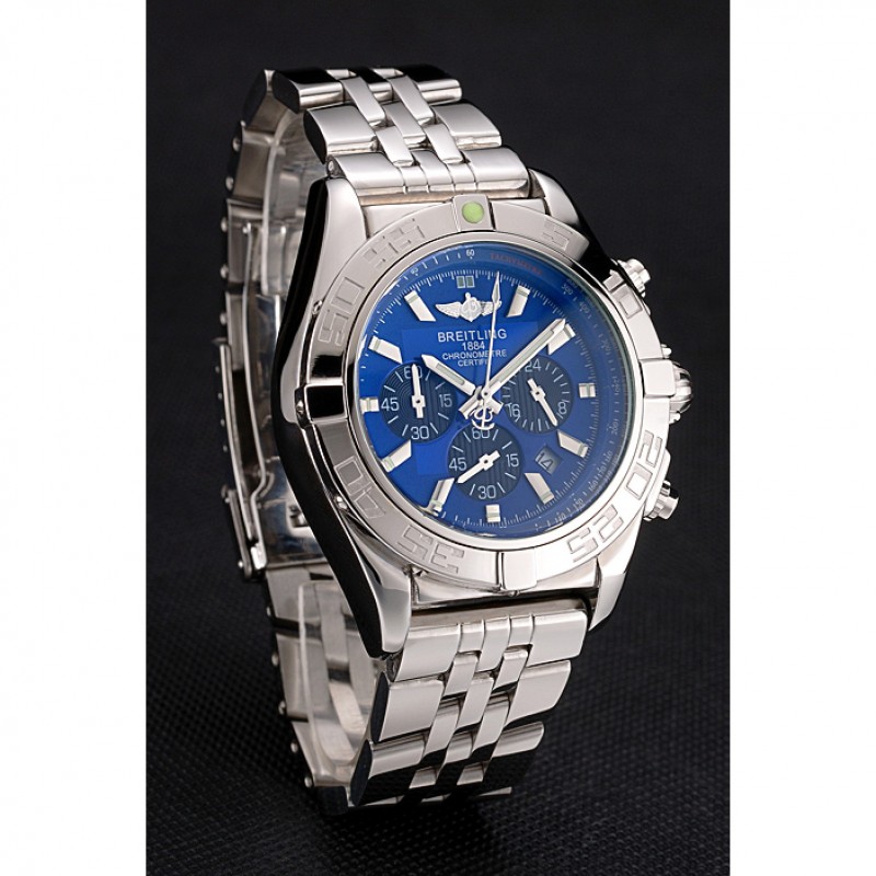 Breitling Chronomat 44 Blue Dial with Black Subdials Stainless Steel Bracelet 622508-1