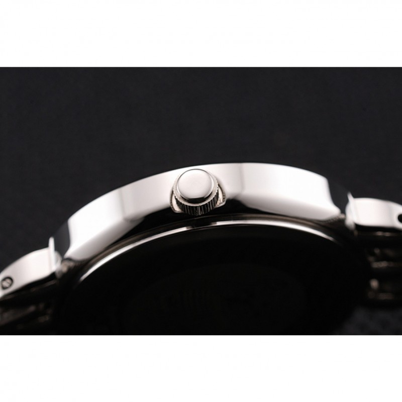 SS Replica Watches Omega De Ville Prestige No Date Dark Grey Dial With Diamonds Stainless Steel Case And Bracelet-8