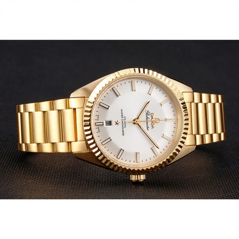 Omega Globemaster White Diak Gold Case And Bracelet-3