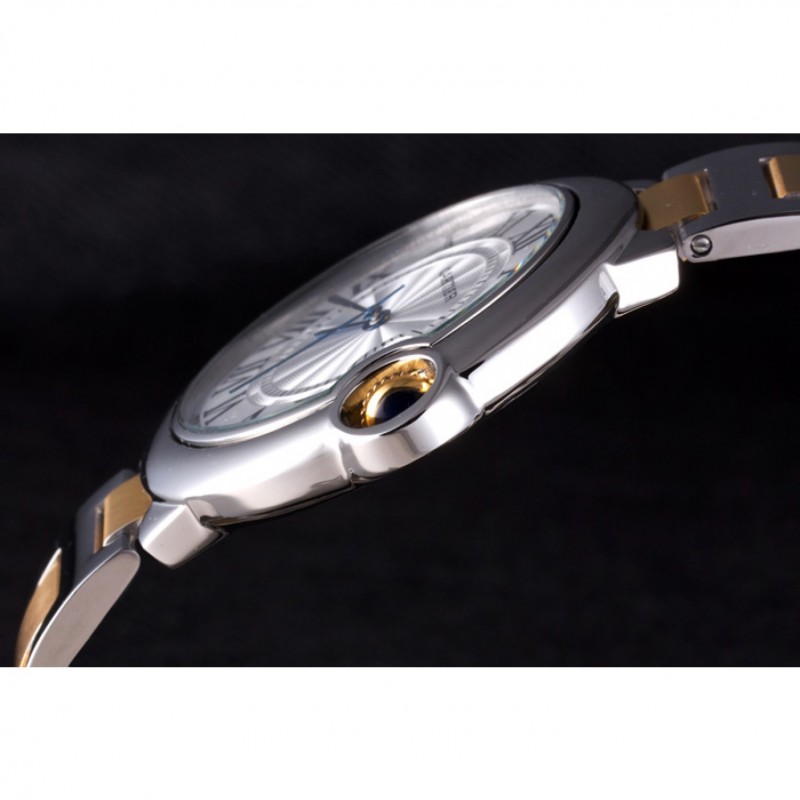 High End Replica Watches Cartier Ballon Bleu 42mm White Dial Stainless Steel Case Two Tone Bracelet-7