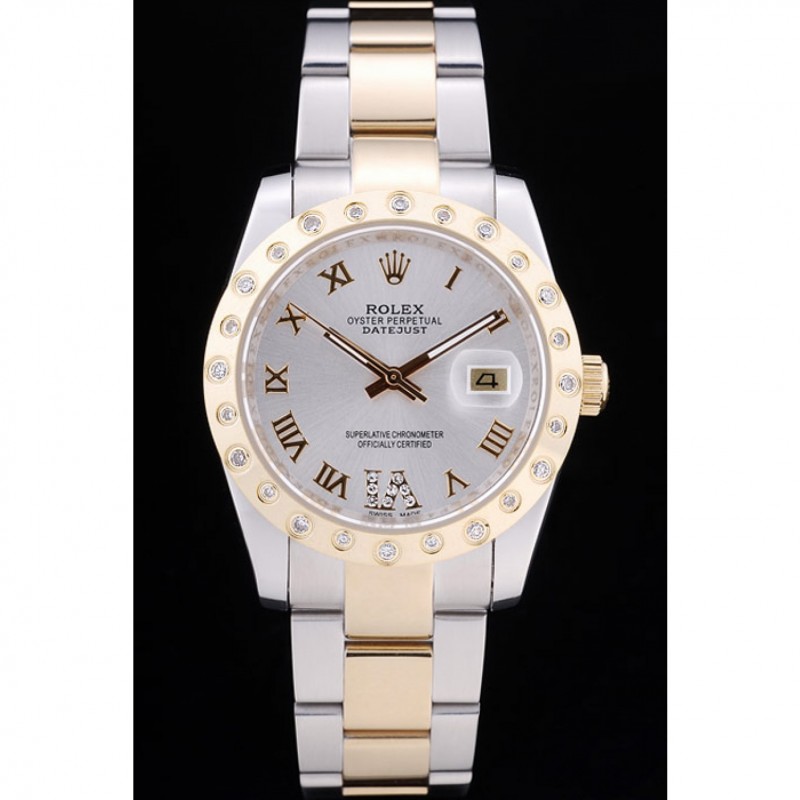 AAA Rolex Datejust Diamond Bezel White Dial 7464-1
