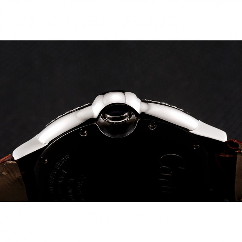 High End Replica Watches Swiss Cartier Ballon Bleu 46 MM Diamond Dial Diamond Case Brown Leather Bracelet 1453895-7