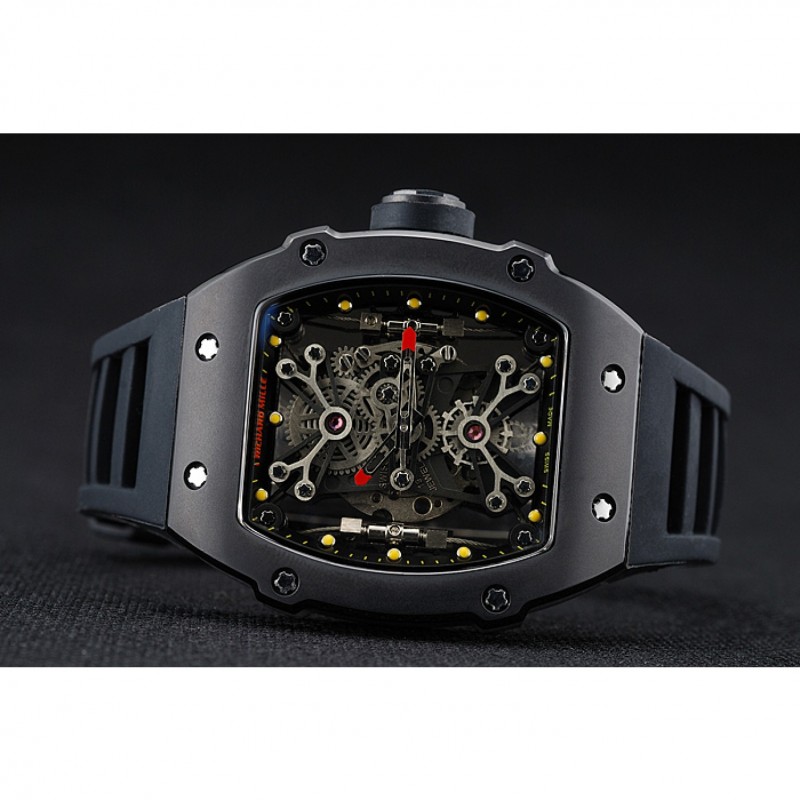 Richard Mille Tourbillion Rafael Nadal RM 27-01 Black Case Black Rubber Bracelet 1454253-3