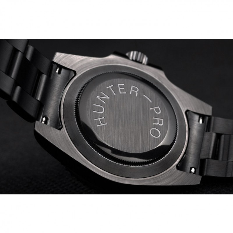 Rolex Swiss GMT Master II Pro-Hunter Black Steel Strap Black Dial-7