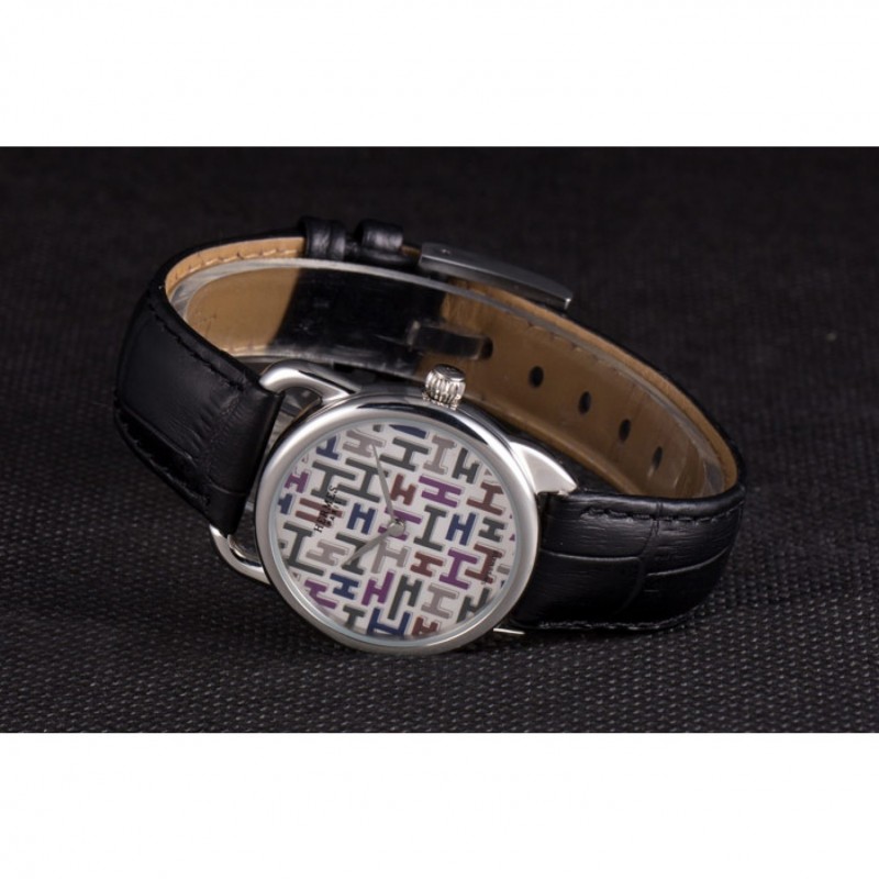 High Quality Hermes Classic Croco Leather Strap Multicolor Patterned Logo Dial 801407-5