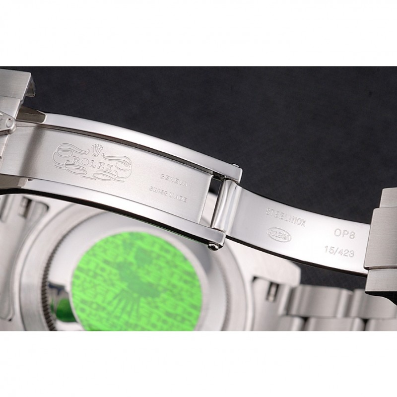 SS Replica Watches Swiss Rolex Submariner Silver Dial Diamond Markings Black Bezel Stainless Steel Case And Bracelet-6
