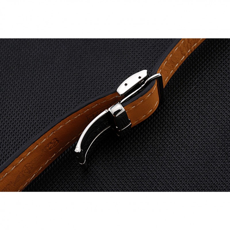 Breitling Black Leather White Stitching Bracelet 622482-7