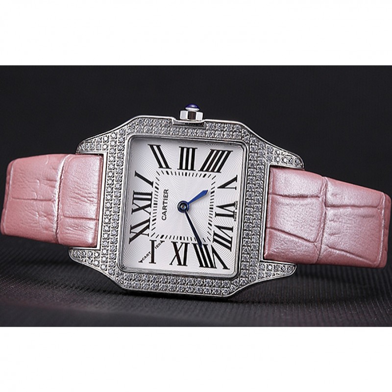 Cartier Santos 100 Diamond Silver Bezel 621910-4