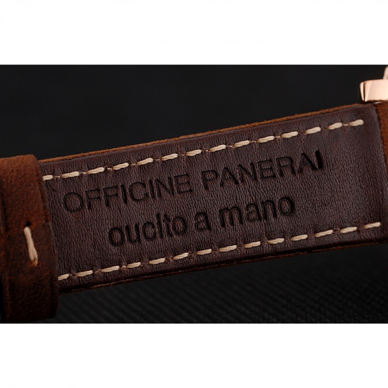 AAA Panerai Radiomir White Dial Diamond Bezel Rose Gold Case Brown Suede Leather Strap 1453799-6