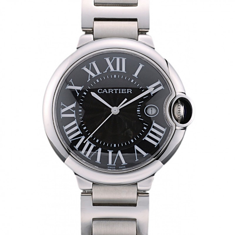 High Quality Replica Watches Cartier Ballon Bleu 42mm Black Dial Stainless Steel Case And Bracelet-0