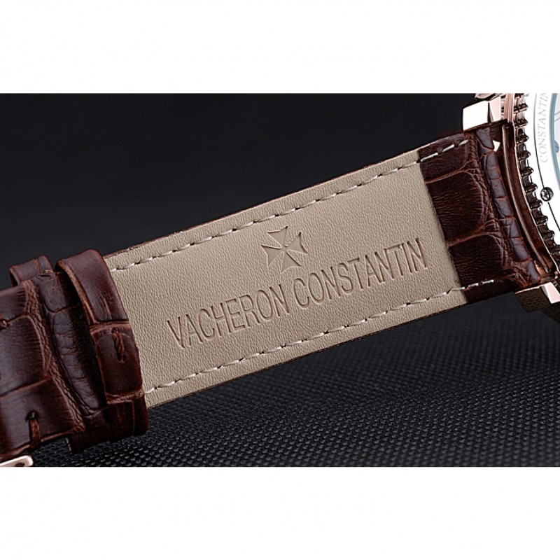 Vacheron Constantin Patrimony Contemporary Gold Case White Dial Brown Leather Strap 622307-6
