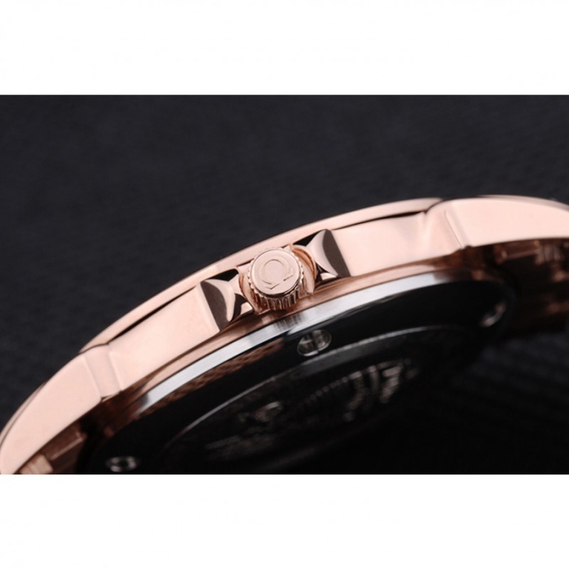 AAA Replica Watches Omega De Ville Rose Gold Dial Rose Gold Stainless Steel Bracelet 1454188-8