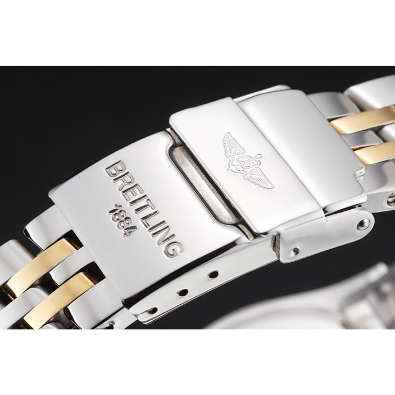 Breitling Colt Lady Pearl Dial Diamond Hour Marks Gold Bezel Stainless Steel Case Two Tone Bracelet-4