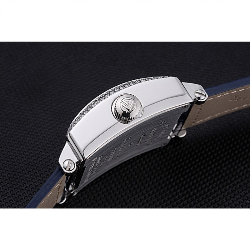 High Quality Replica Watches Franck Muller Master Square Color Dreams Diamonds Dial Diamonds Case Blue Leather Strap 622359-7