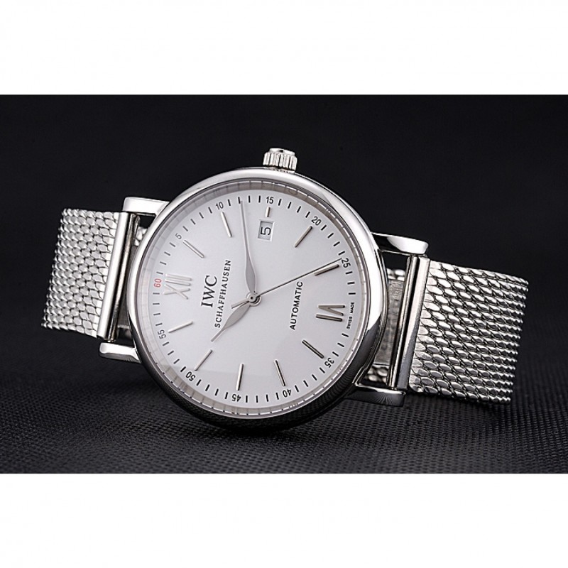 Swiss IWC Portofino Stainless Steel Case White Dial Steel Bracelet 622670-3