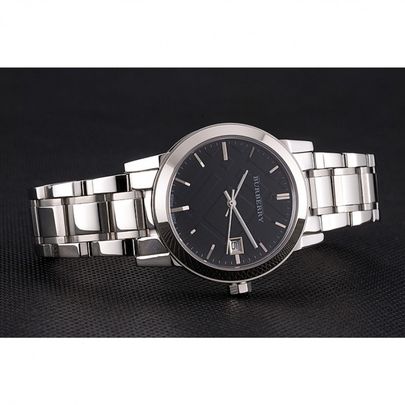 High End Burberry The City Black Dial Stainless Steel Case And Bracelet-3