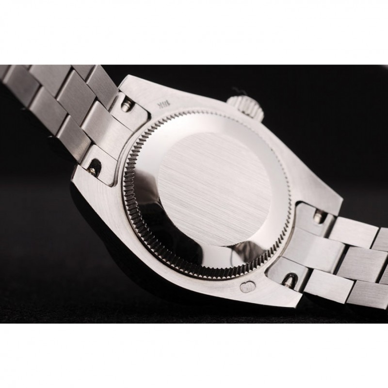 High End Replica Watches Rolex DateJust Brushed Stainless Steel Diamond Plated Case White Dial Diamond Plated Bezel-6