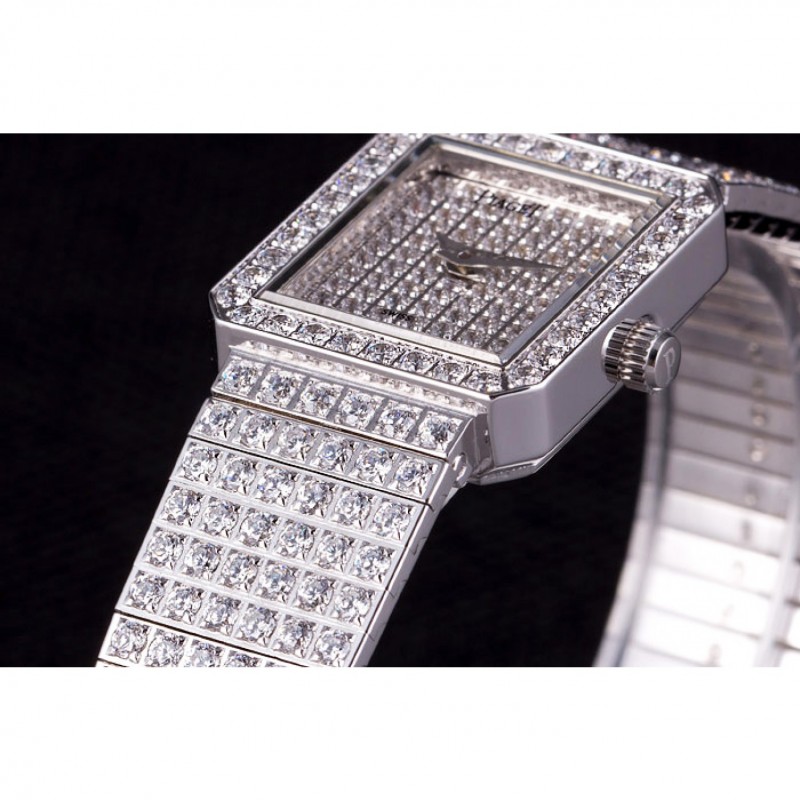 Piaget Swiss Limelight Diamonds Encrusted Stainless Steel Watch 80294-6