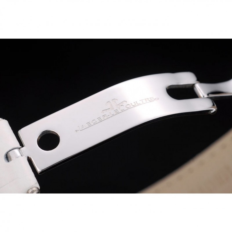 Jaeger le Coultre Reverso Squadro Lady White Leather Strap Pearl Dial 41970-5