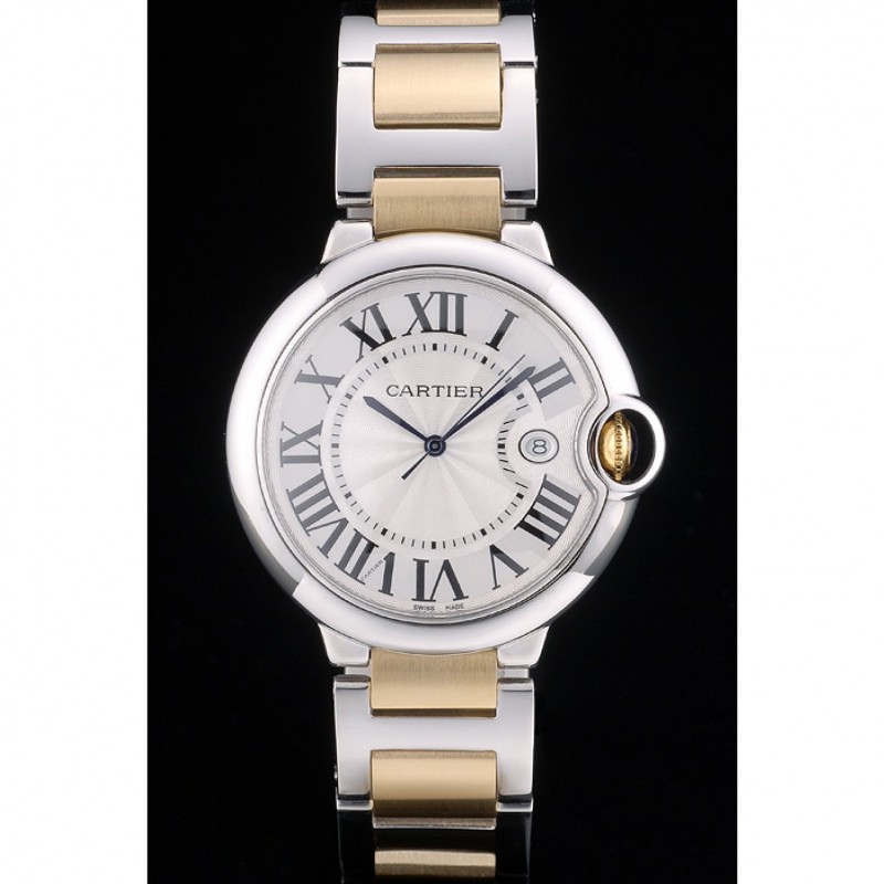 Cartier Ballon Bleu 42mm White Dial Stainless Steel Case Two Tone Gold Bracelet-1