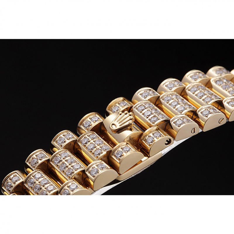 High Quality Swiss Rolex Day-Date Diamonds Yellow Gold-srl185 621615-7