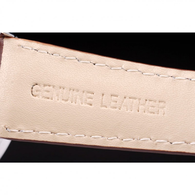 Tag Heuer SLR Brushed Stainless Steel Case Silver Dial Brown Leather Strap-6