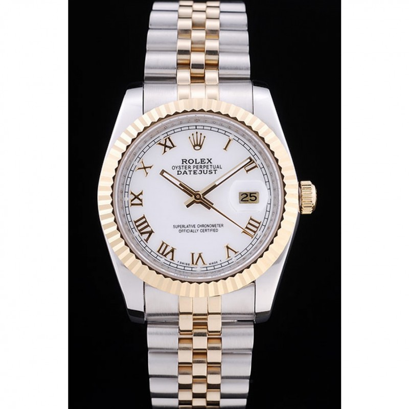 Rolex Datejust White Dial Ribbed Bezel 7451-0