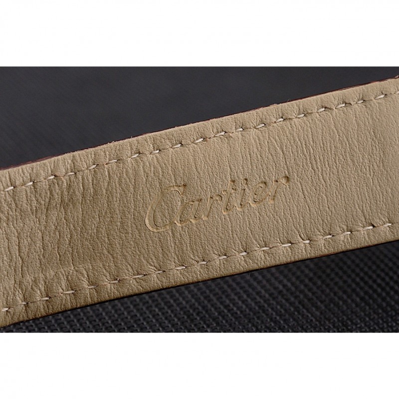 Cartier Ronde Solo Brown Dial Diamond Bezel Rose Gold Case Brown Leather Strap-8