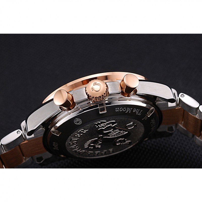 Omega Speedmaster White Dial Gold Bezel Stainless Steel Case Two Tone Bracelet 622803-7