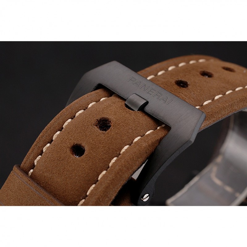 Panerai Luminor 1950 3 Days Chrono Flyback Black Dial Black Case Brown Leather Strap-5