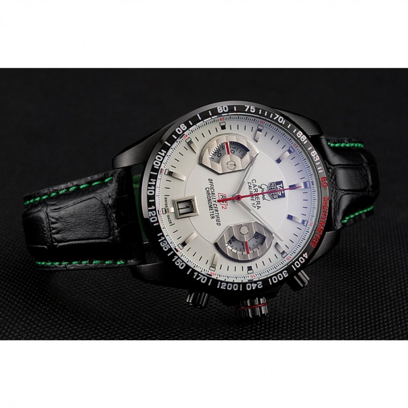 Tag Heuer Carrera Black Stainless Steel Case White Dial 98246-3